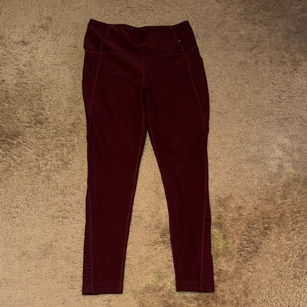 Mondetta Women's Burgundy High-Waist Leggings